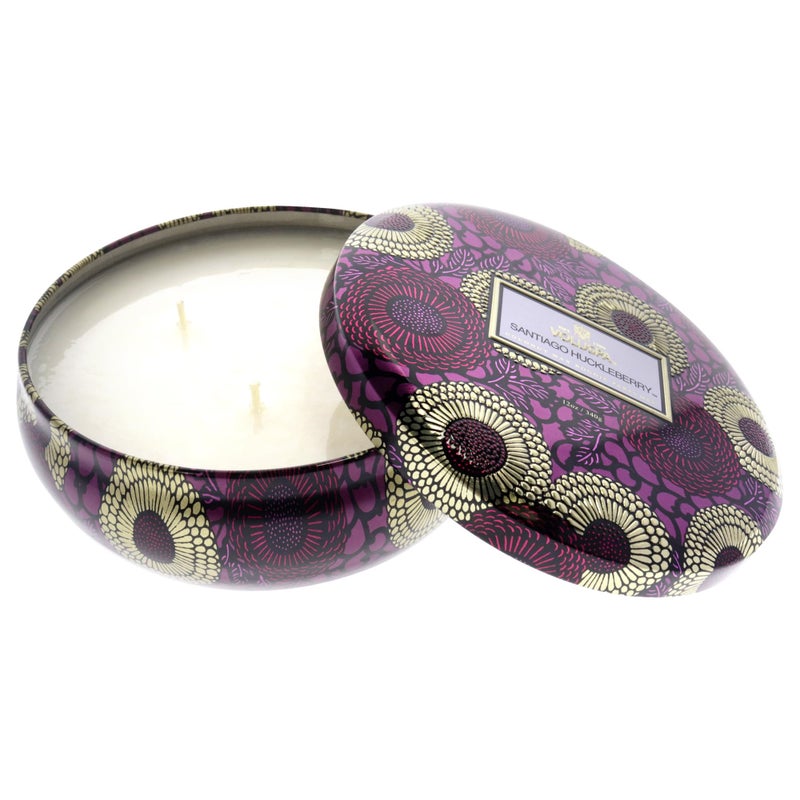 Voluspa Santiago Huckleberry Candle | 3 Wick Tin | 12 Oz. | 40 Hour Burn Time | Coconut Wax for Clean Burning - Image 2